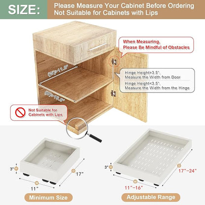 Fokyfok 2Pc Pull out Cabinet Organizer, Depth Expandable No Drill Roll out - Image 2