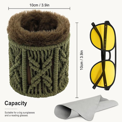 RayLove Glasses Holder for Nightstand, Boho Decor Eyeglass Case, Plush Lined - Image 7