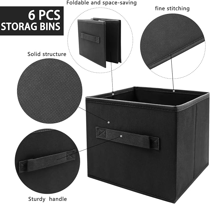 EBIGIC Small Storage Bins 9.0"x7.5"x7.5" Small Size Fabirc Foldable Closet Toy - Image 3