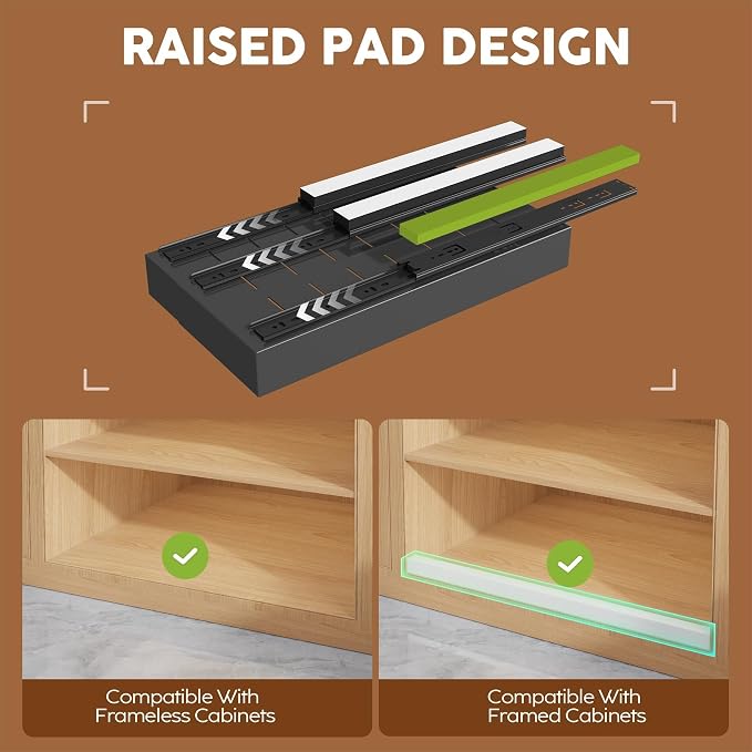 Seinloes 2 Pack Expandable Pull Out Cabinet Organizer 21" Deep - Image 2