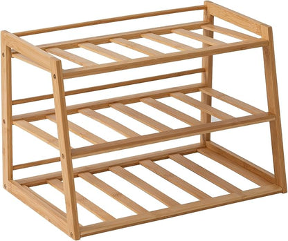 Honey-Can-Do 3-Tier Bamboo Water Bottle Organizer Rack by Honey-Can-Do