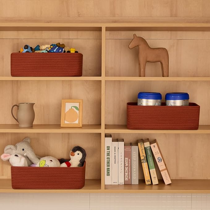 Large Shallow Organizing Baskets 15x11x5.1 Inches - Image 3