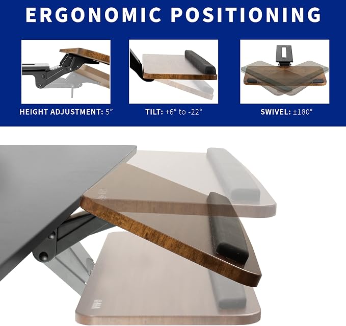 VIVO Adjustable Computer Keyboard and Mouse Platform Tray, Ergonomic Under - Image 3