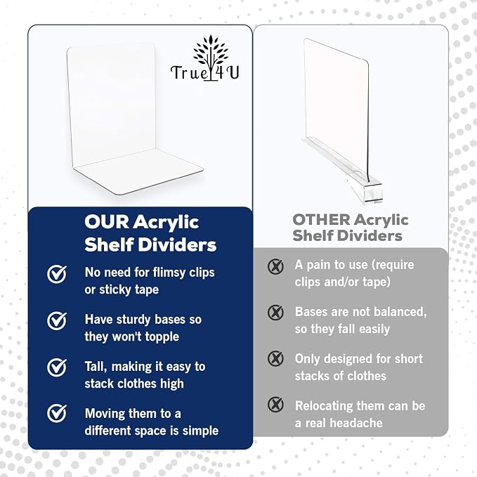 True 4U 4 Pack, Acrylic Shelf Dividers - Image 4