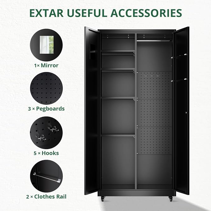 Metal Broom Closet, Garage Storage Cabinet, Tool Chest Bathroom Cabinet - Image 7