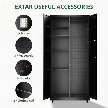 Metal Broom Closet, Garage Storage Cabinet, Tool Chest Bathroom Cabinet - Image 7