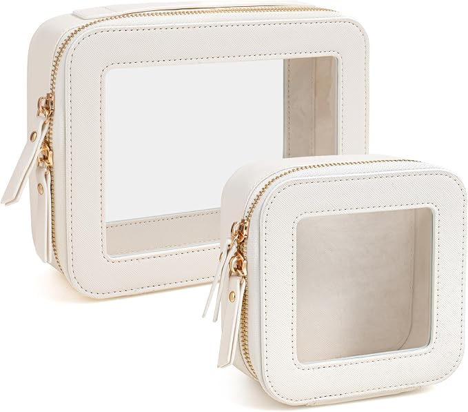 Travel Clear Makeup Bag Set, TSA Approved Cosmetic Bag Case by FFpaw