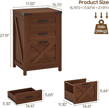 Halitaa Small Farmhouse File Cabinet - Image 3