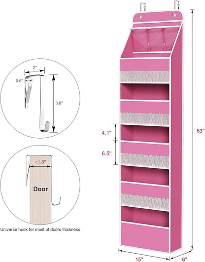 Univivi 6-Shelf Over Door Hanging Organizer Fabric Baby Door Storage - Image 3