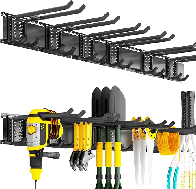 Garage Tool Organizer Wall Mount, 48inch Heavy Duty Garden Tool organizer by CRXCRC