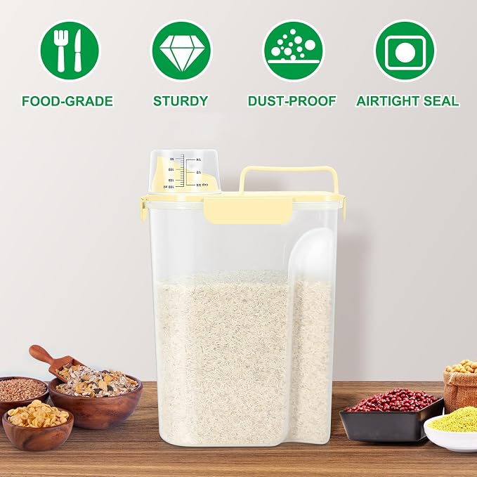 TBMax Airtight Rice Container 10 Lbs, Cereal Dispenser, Travel Pet Cat Dog Food - Image 6