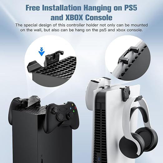 KUNSLUCK 6 Pack Controller Wall Mount – Universal Game Controller Holder - Image 4