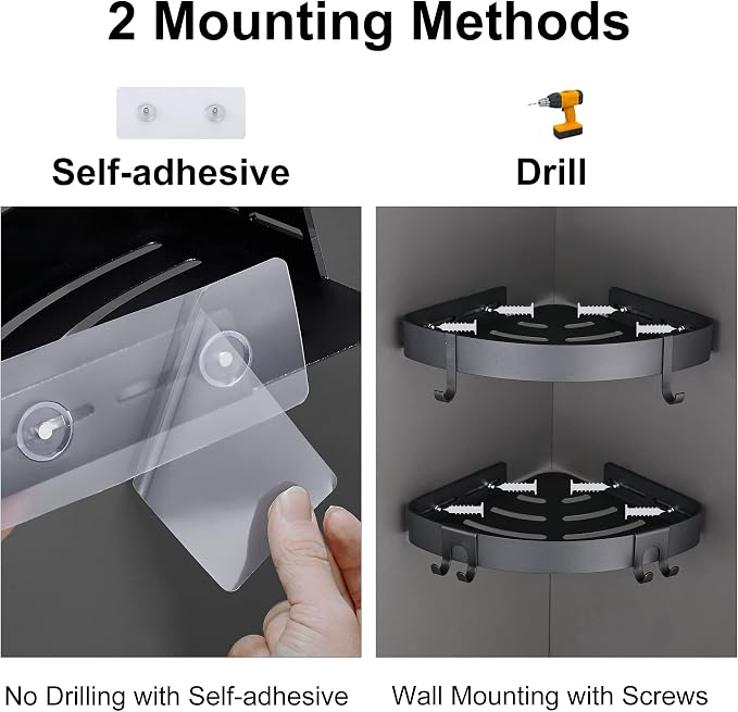 DUFU Adhesive Corner Shower Caddy - Image 4