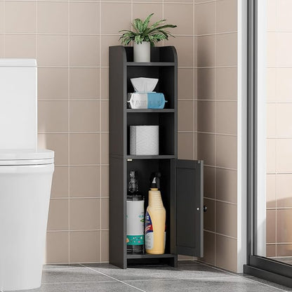 Homhedy Small Bathroom Storage Cabinet, Narrow Toilet Paper Cabinet | Corner - Image 7
