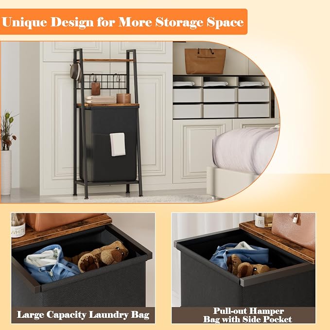 Furnulem Laundry Hamper, Vertical Laundry Basket - Image 6