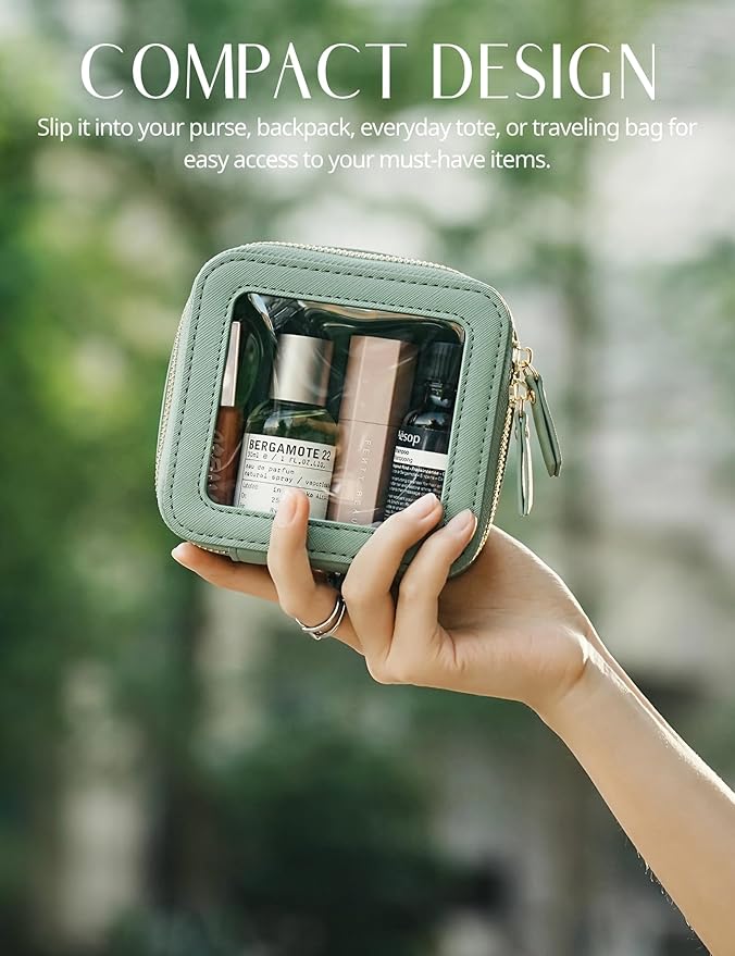 Popvibe Clear Makeup Bag Travel Cosmetic Case Transparent Toiletry Bag - Image 5