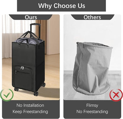 Bukere Extra Large Rolling Laundry Basket - Image 6