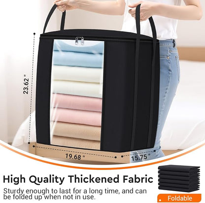 120L Extra Large Clothes Storage Bags, Foldable Blanket Storage and Organization - Image 2