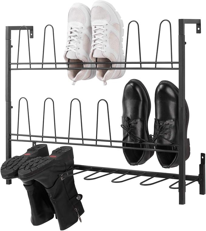 MyGift Premium Black Metal Hanging Wall Shoe Rack by MyGiftHome