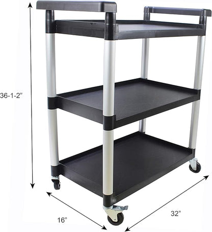 MaxWorks 80774 3-Shelf Utility Plastic Cart - Image 5