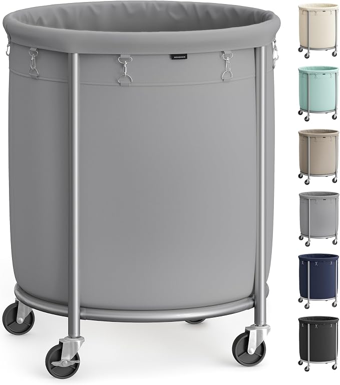 SONGMICS Laundry Basket, Rolling Steel Frame by Unknown