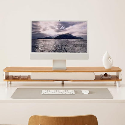 Fenge Monitor Stand with Large Drawer, 42.5 Inch Dual Monitor Riser - Image 6