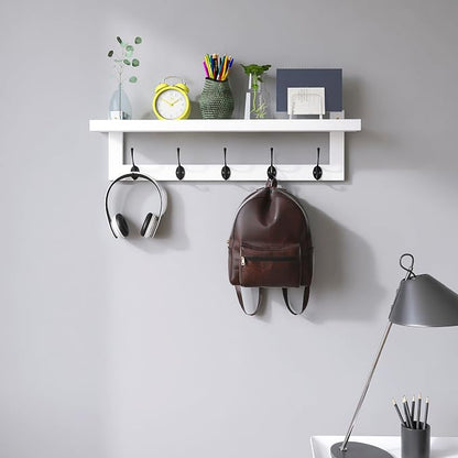 SMIBUY Coat Hooks with Shelf Wall-Mounted, 29.2 Inch Entryway Coat Rack - Image 3