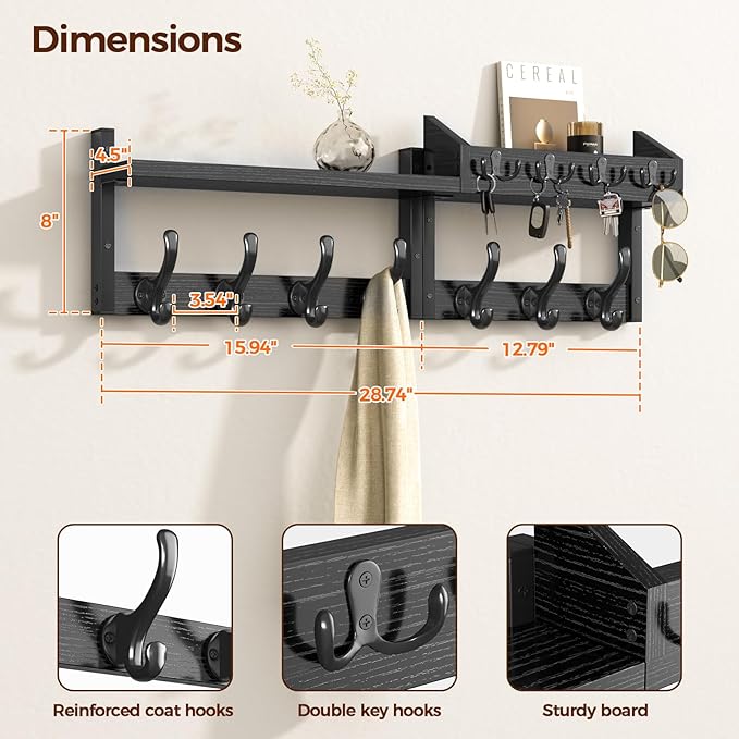 Evermagin 29" Coat Rack Wall Mount - Image 3