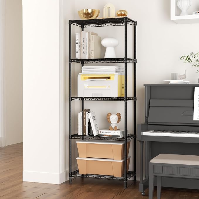 5 Tier Adjustable Storage Shelves Heavy Duty Metal Utility Shelf 750LBS - Image 8