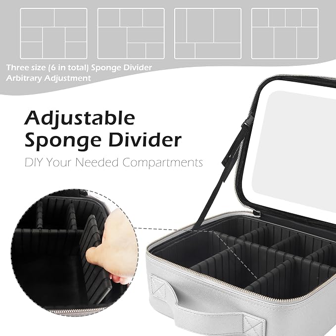 MOMIRA Makeup Bag with Mirror and Light Travel Makeup Train Case Cosmetic Bag - Image 5