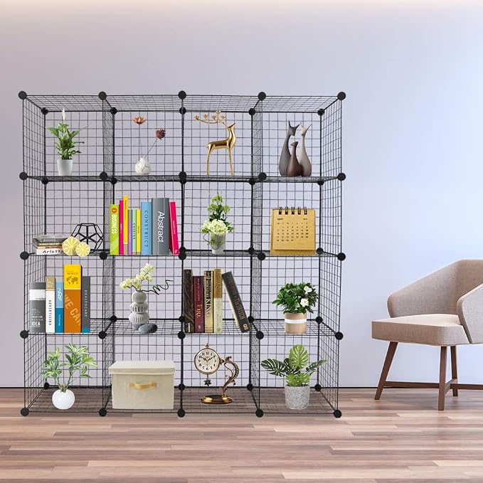 Wire Cube Storage, 16-Cube Organizer Metal, Wire C Grids Storage, Storage Bins - Image 2
