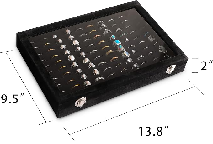 Frebeauty Ring Organizer Tray 100 Slots Ring Holder - Image 2