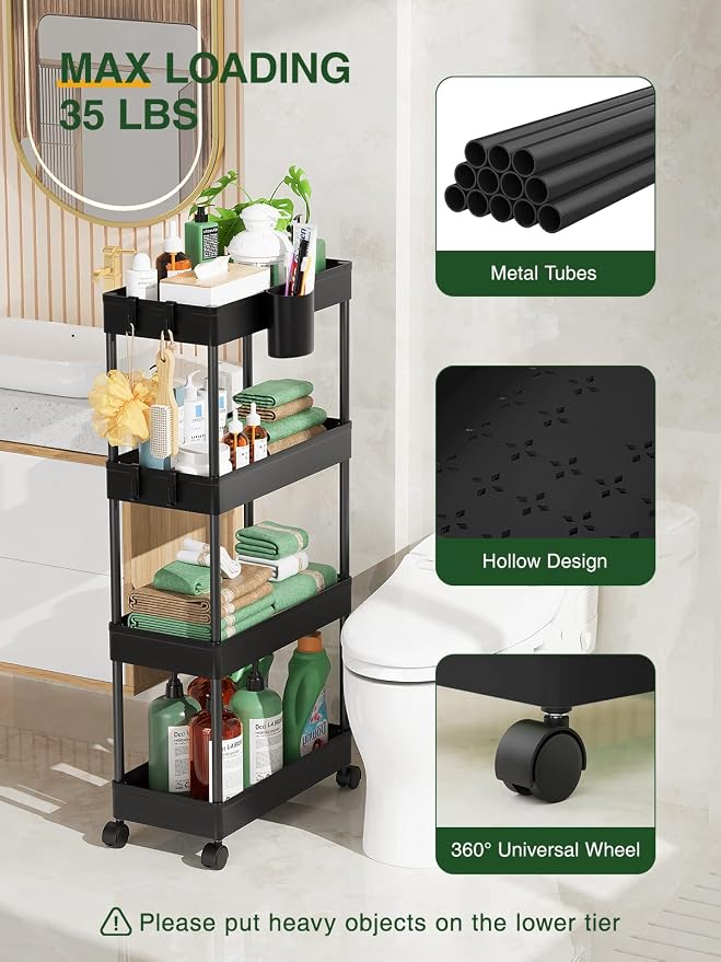 LEHOM Slim Rolling Storage Cart - Image 6