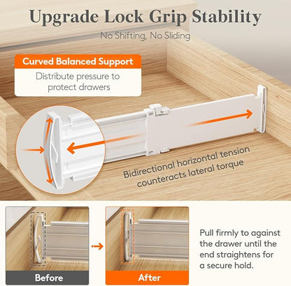 Lifewit Drawer Dividers for Clothes, 3.2" High 10.5"-16.5" Expandable Dresser - Image 4