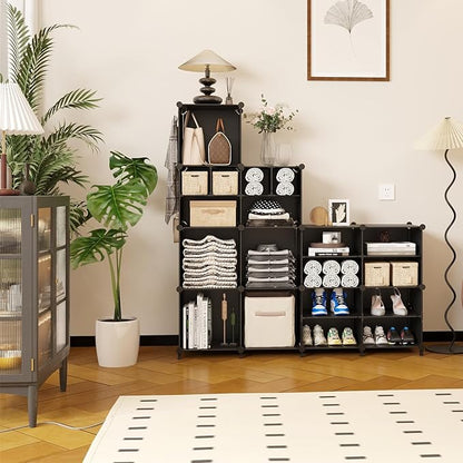AWTATOS Cube Storage Closet Organizer Storage 12 Cube Shelves, Large and Small - Image 5