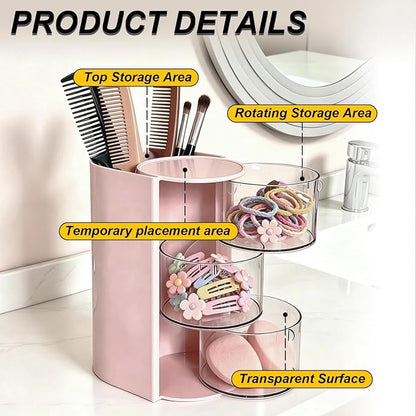 Hair Accessories Organizer Jewelry & Makeup Brush Storage Holder | 7.17 Inch - Image 3