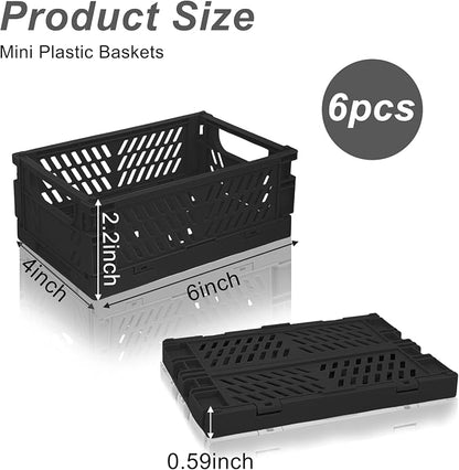 6 Pack Mini Foldable Small Plastic Baskets - Image 2