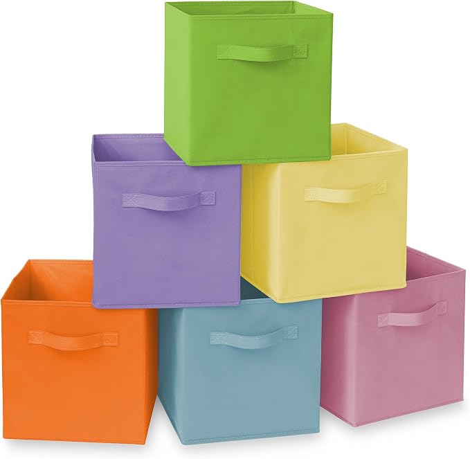 Casafield Set of 6 Collapsible Fabric Cube Storage Bins, Cubby Organizers & More by Casafield
