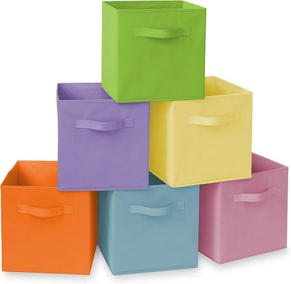 Casafield Set of 6 Collapsible Fabric Cube Storage Bins, Cubby Organizers & More by Casafield