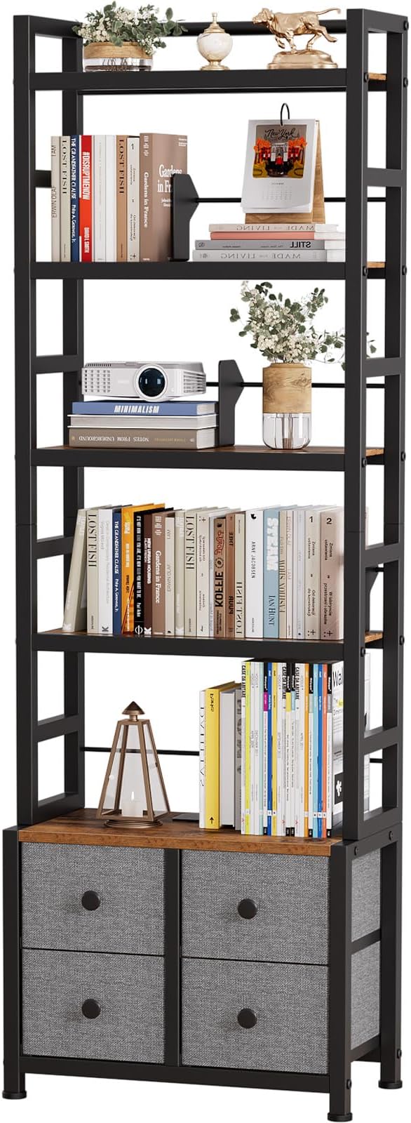 5 Tier Bookshelf, Modern Bookcase by Unknown