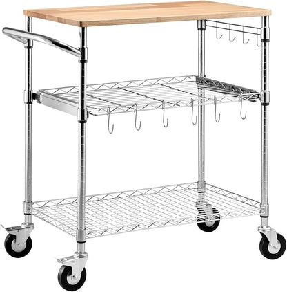VEVOR Kitchen Utility Cart, 3 Tier Heavy Duty Adjustable Wire Storage Rack - Image 9