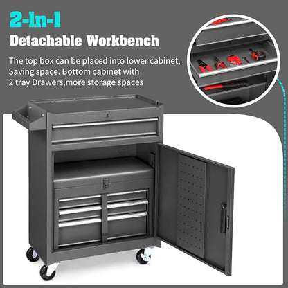 Winado 4-Drawer Rolling Tool Chest, 2-in-1 Large Storage Toolbox, Lockable - Image 4