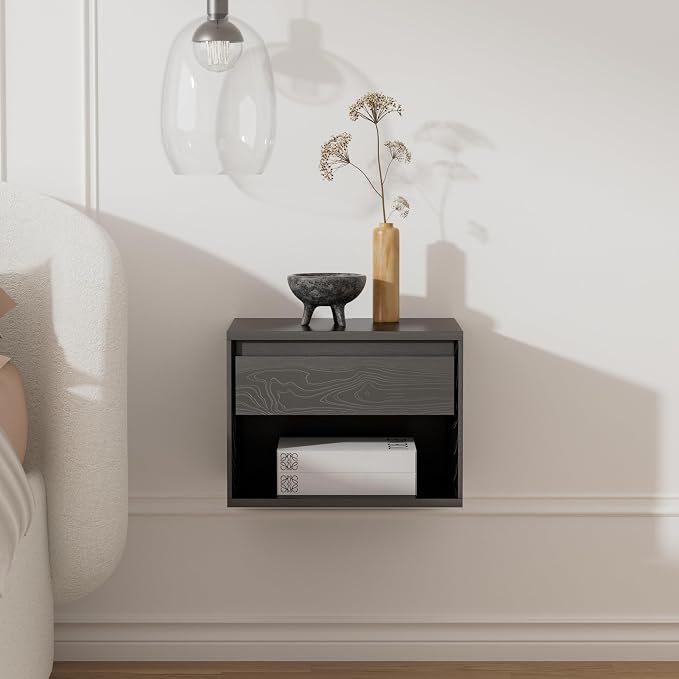 Mid Century Modern Floating Nightstand Set of 4, Wall Mounted End Table - Image 6