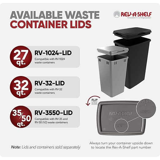 Rev-A-Shelf 35 qt Polymer Replacement Waste Container - Image 4