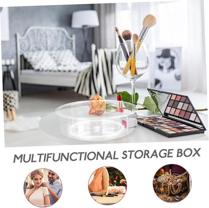 Rotating Spice Rack and Makeup Organizer Transparent Storage Tray - Image 9