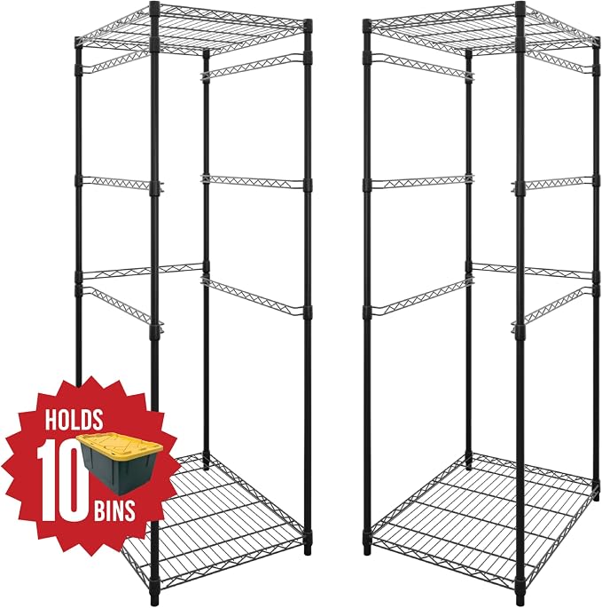 SafeRacks 2 Pack 5-Tier Steel Tote Rack - Image 2