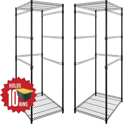 SafeRacks 2 Pack 5-Tier Steel Tote Rack - Image 2