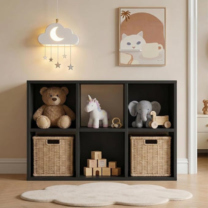 LUCKLIFE 6-Cube Storage Organizer, Stackable Modular Bookcase Shelf by Furnitureseries