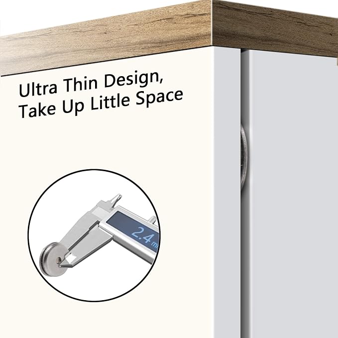 Mousike Magnetic Door Catch Ultra Thin Cabinet Magnets Stainless Steel Drawer - Image 2