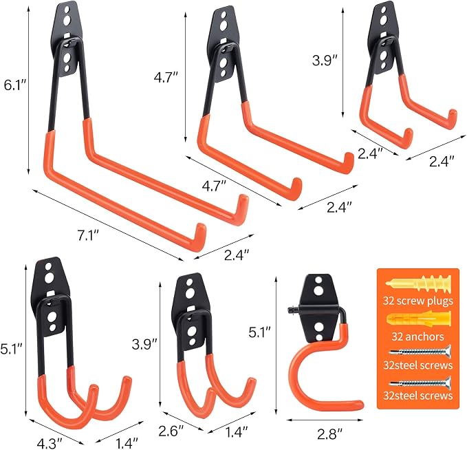 16 Pack Heavy Duty Garage Hooks - Image 3